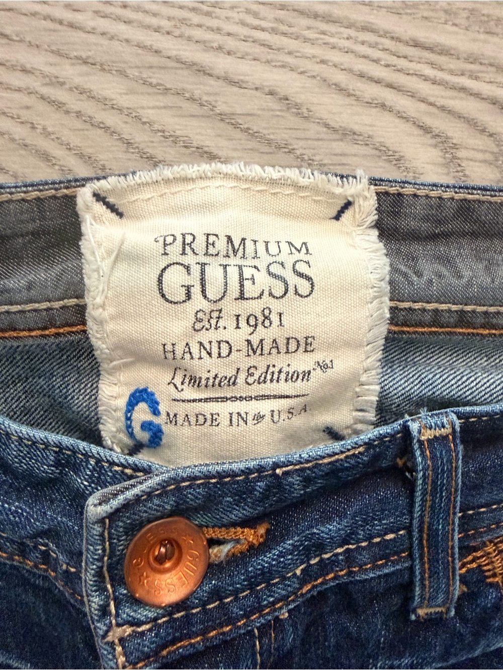 Vintage Premium Guess Hand-Made Limited Edition Flared Jeans 32X34 Made in USA - Picture 2 of 14